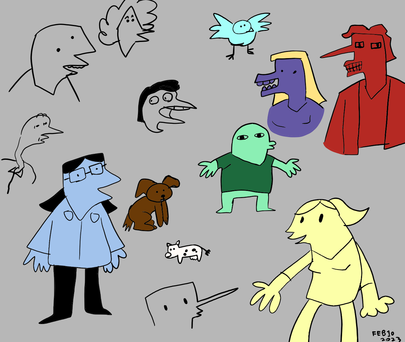 examples of what people and animals look like in CAJ.